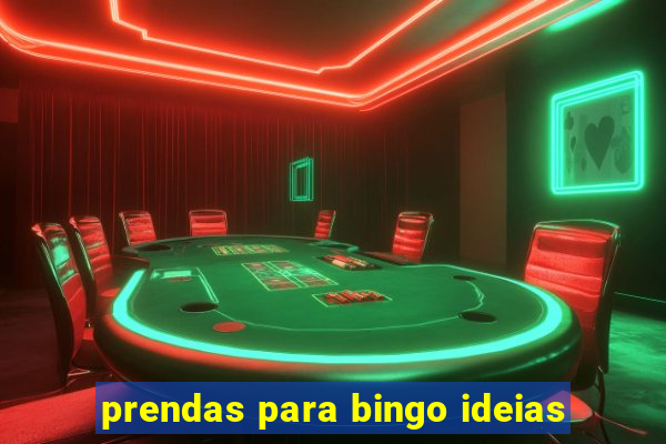 prendas para bingo ideias