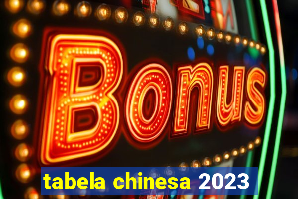 tabela chinesa 2023