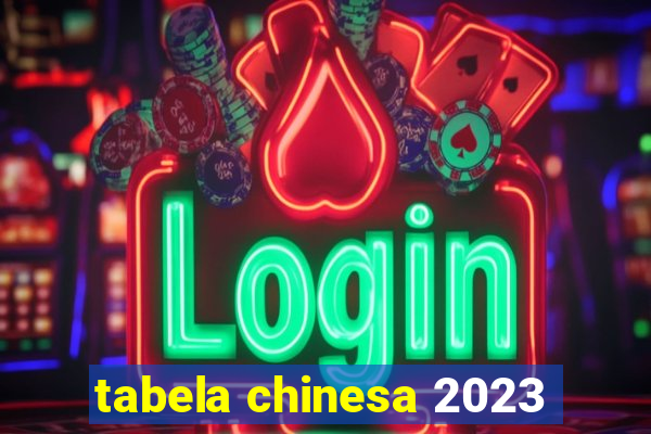 tabela chinesa 2023