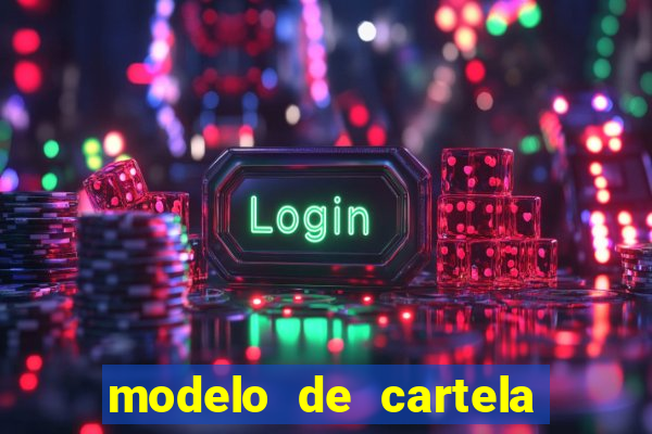 modelo de cartela de bingo em branco