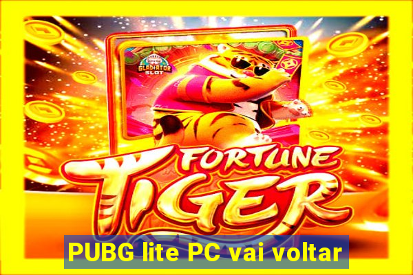 PUBG lite PC vai voltar