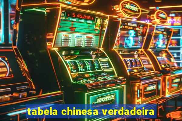 tabela chinesa verdadeira