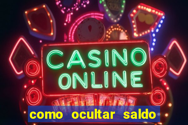 como ocultar saldo na betfair