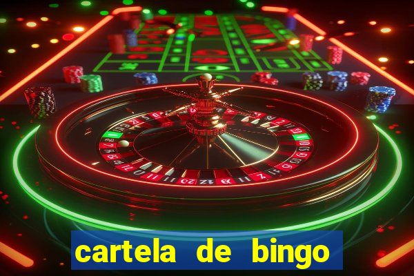 cartela de bingo cha de bebe