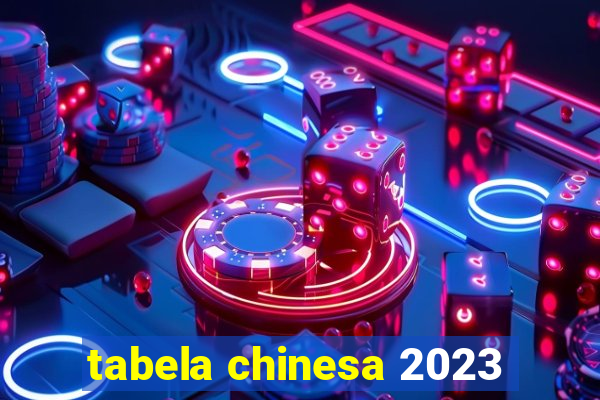 tabela chinesa 2023