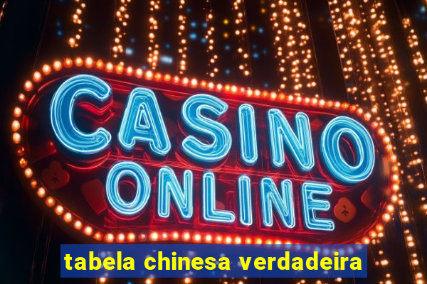 tabela chinesa verdadeira